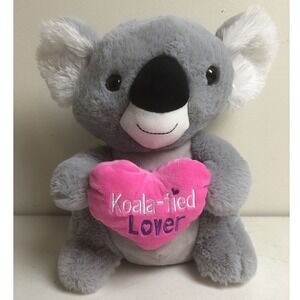 Vintage Koala Plush Stuffed Animal Gray Valentine's Day Heart Koala-fied Lover‎